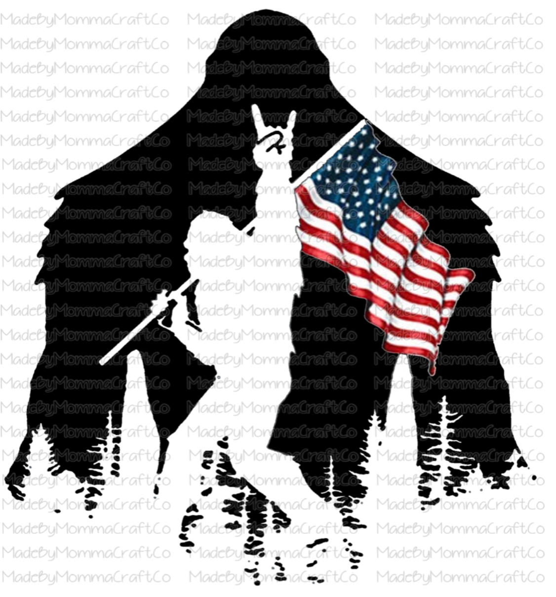 Yeti American Flag-Cheat Clear Waterslide™ or White Cast Sticker