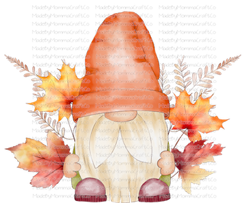 Fall Gnome Pumpkin Leafs -Cheat Clear Waterslide™ or White Cast Sticker