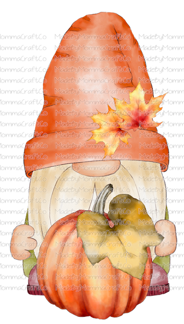 Fall Gnome Pumpkin -Cheat Clear Waterslide™ or White Cast Sticker