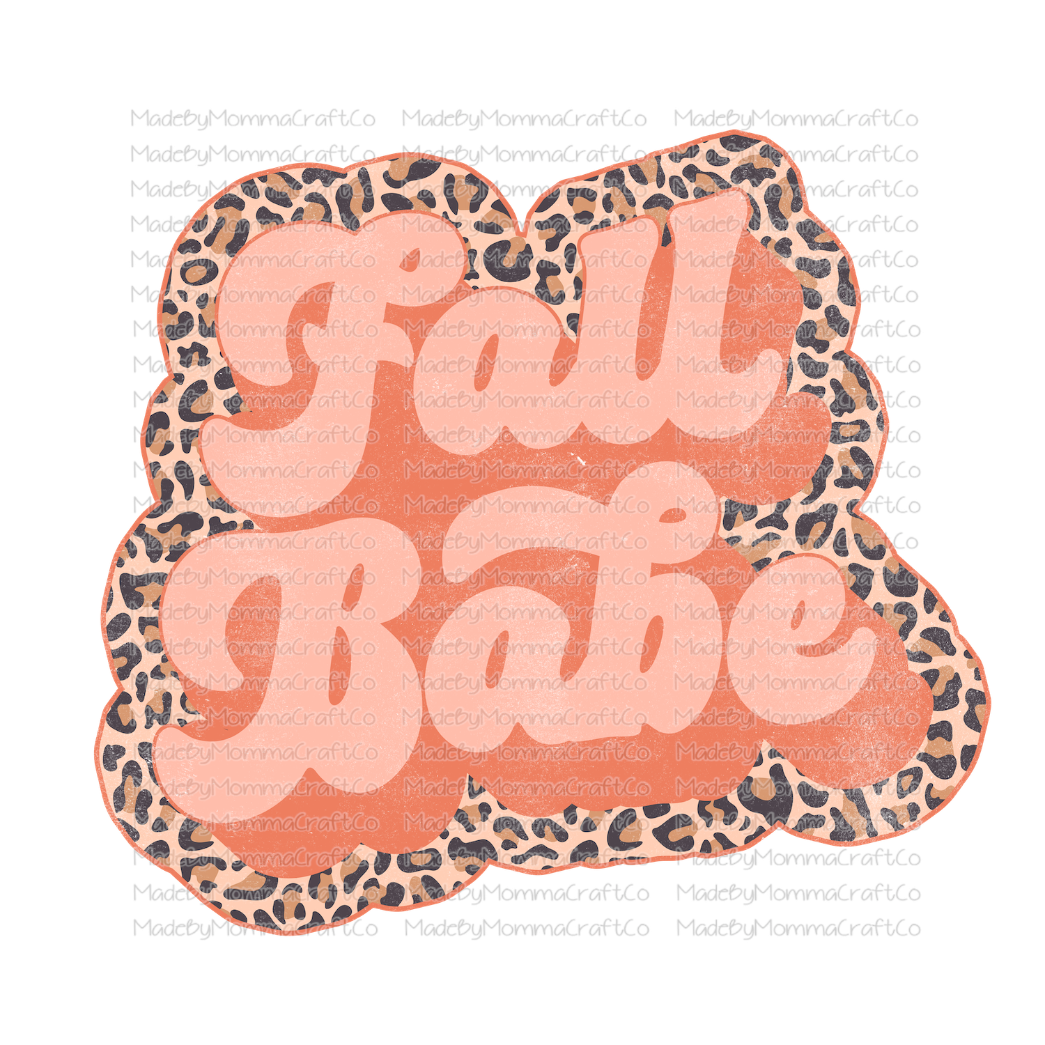 Fall Babe Leopard Retro -Cheat Clear Waterslide™ or White Cast Sticker