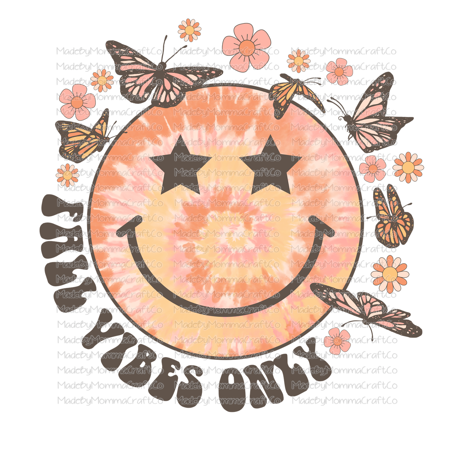 Fall Vibes Only Retro Smiley Face -Cheat Clear Waterslide™ or White Cast Sticker