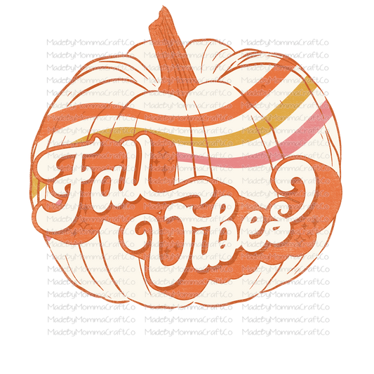 Fall Vibes Striped Pumpkin -Cheat Clear Waterslide™ or White Cast Sticker