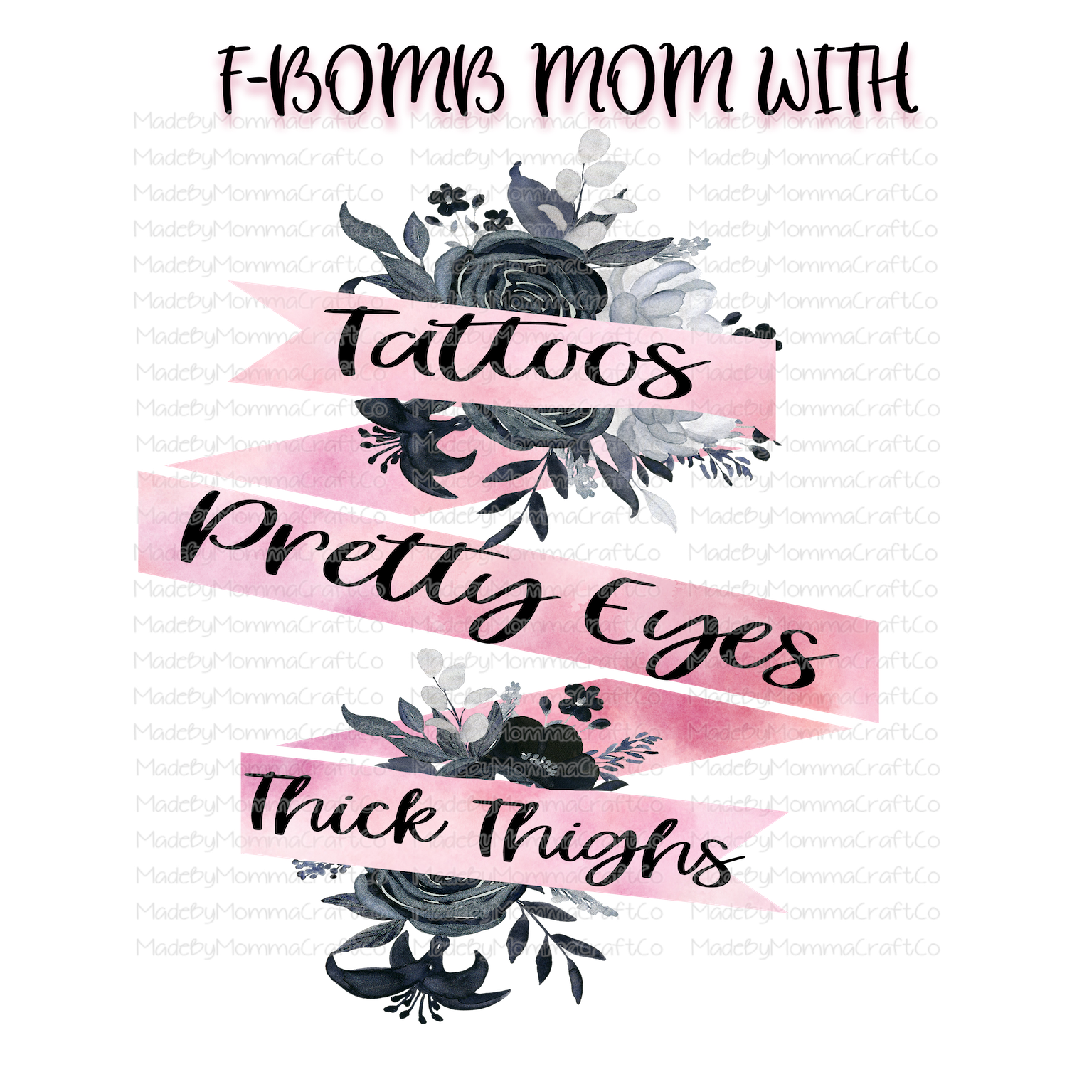 F-Bomb Mom With Tattoos - Cheat Clear Waterslide™ or White Cast Sticker