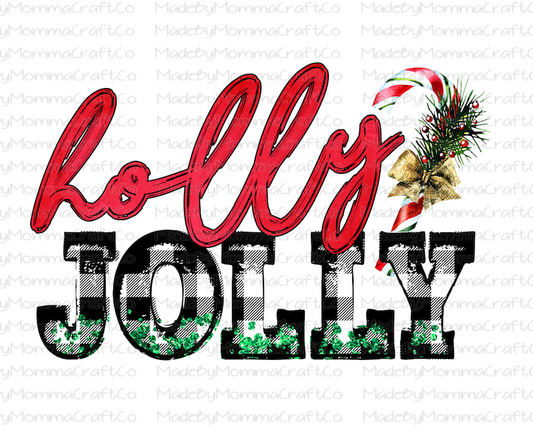 Holly Jolly Christmas Plaid - Cheat Clear Waterslide™ or White Cast Sticker