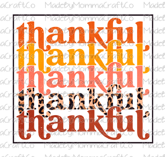 Thankful Stacked Fall Cheat Clear Waterslide™ or White Cast Sticker