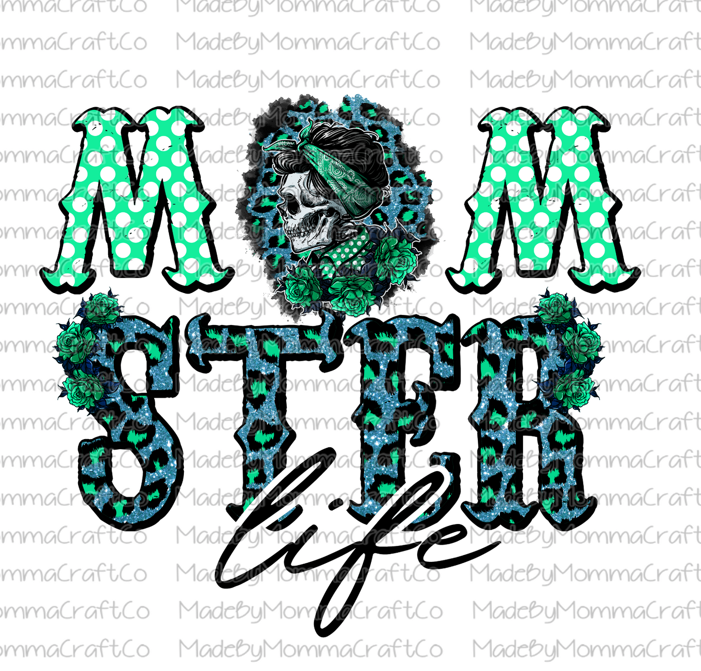 Monster Life Skull Halloween Cheat Clear Waterslide™ or White Cast Sticker