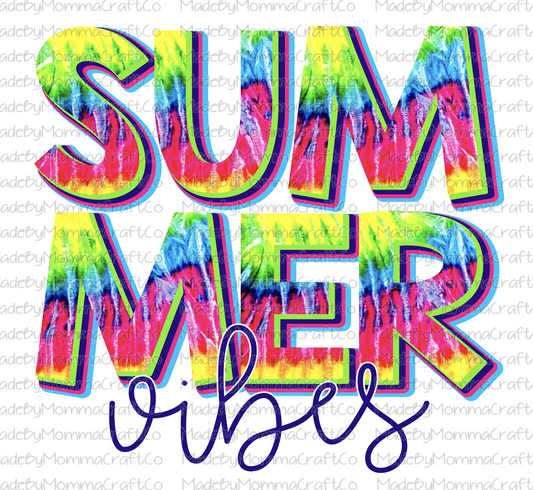 Summer Vibes Tie Dye -Cheat Clear Waterslide™ or White Cast Sticker