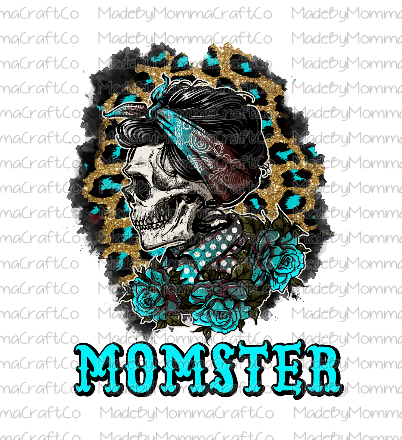 Monster Skull Halloween Cheat Clear Waterslide™ or White Cast Sticker