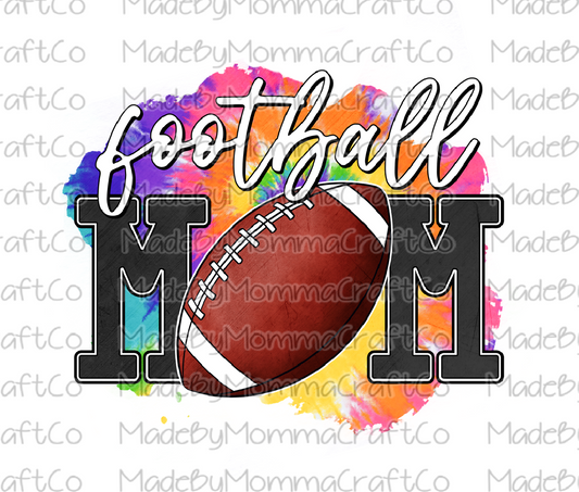 Football Mom Tie Dye Cheat Clear Waterslide™ or White Cast Sticker