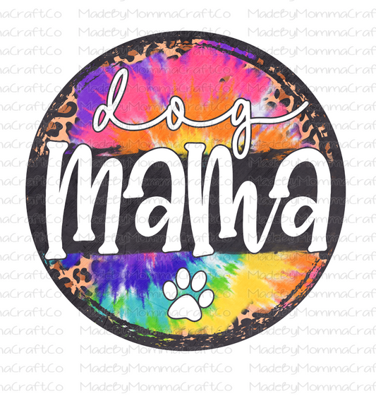 Retro Dog Mama Leopard Tie Dye - Cheat Clear Waterslide™ or White Cast Sticker