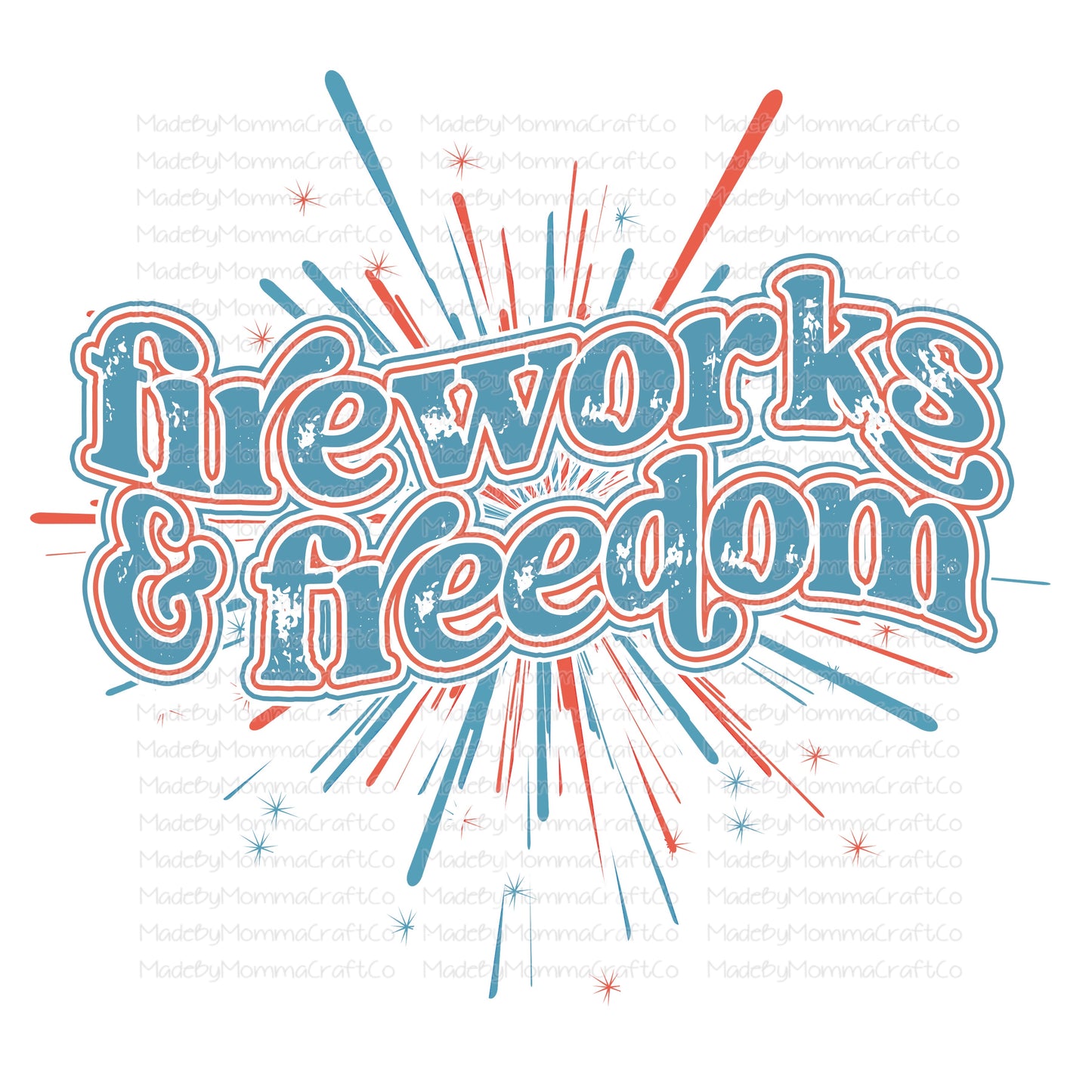 Fireworks and Freedom Vintage July America - Cheat Clear Waterslide™ or White Cast Sticker