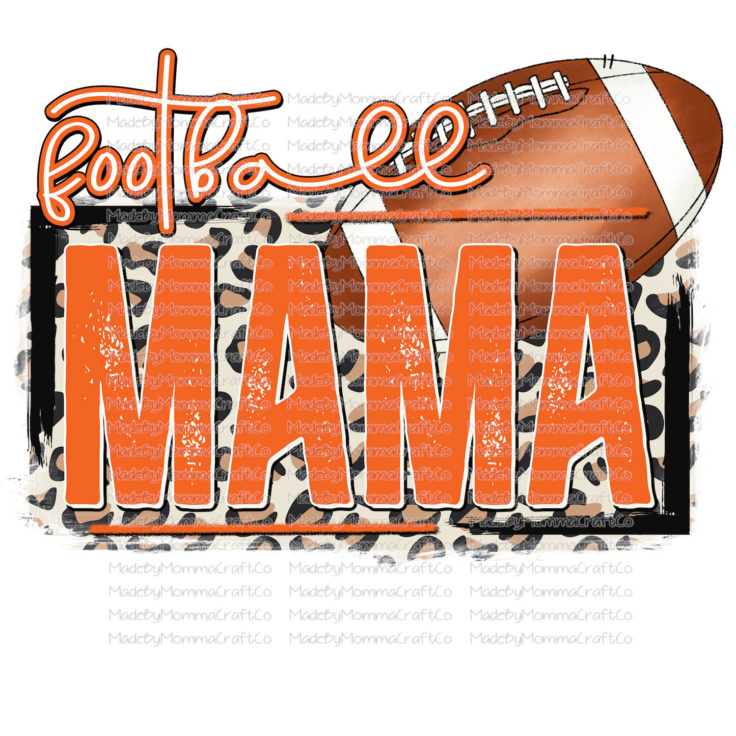 Football Mama Orange - Cheat Clear Waterslide™ or White Cast Sticker