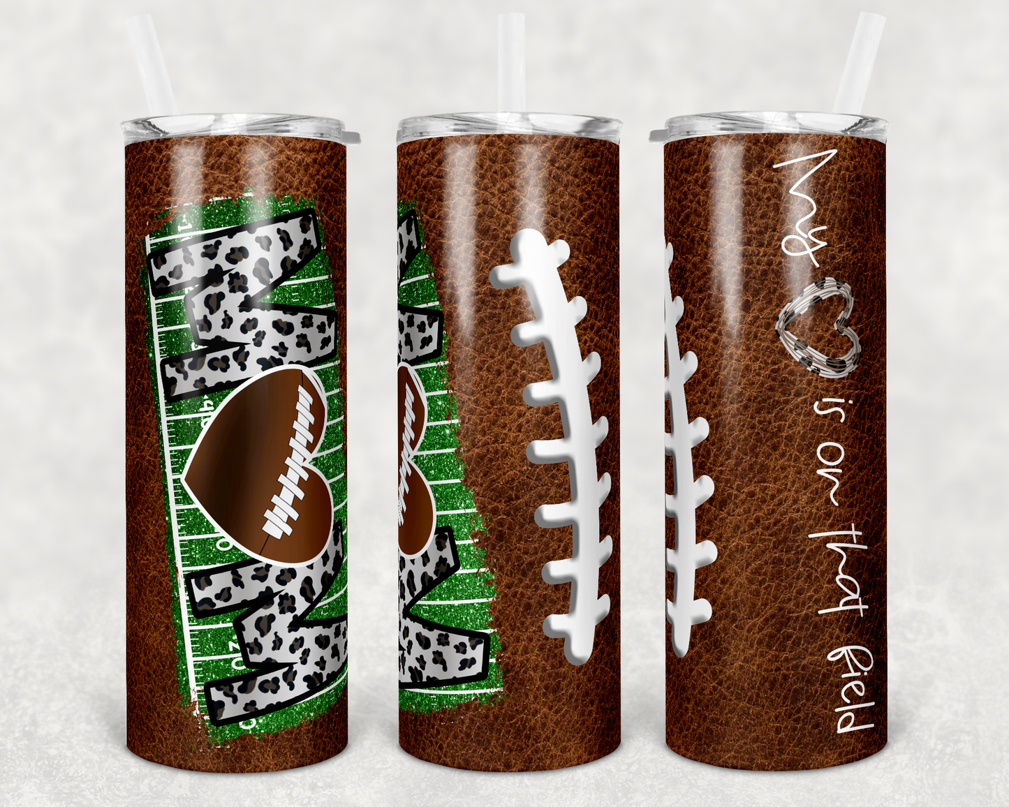 Football Mom Sublimation Tumbler Wrap - Or Clear Waterslide Wrap