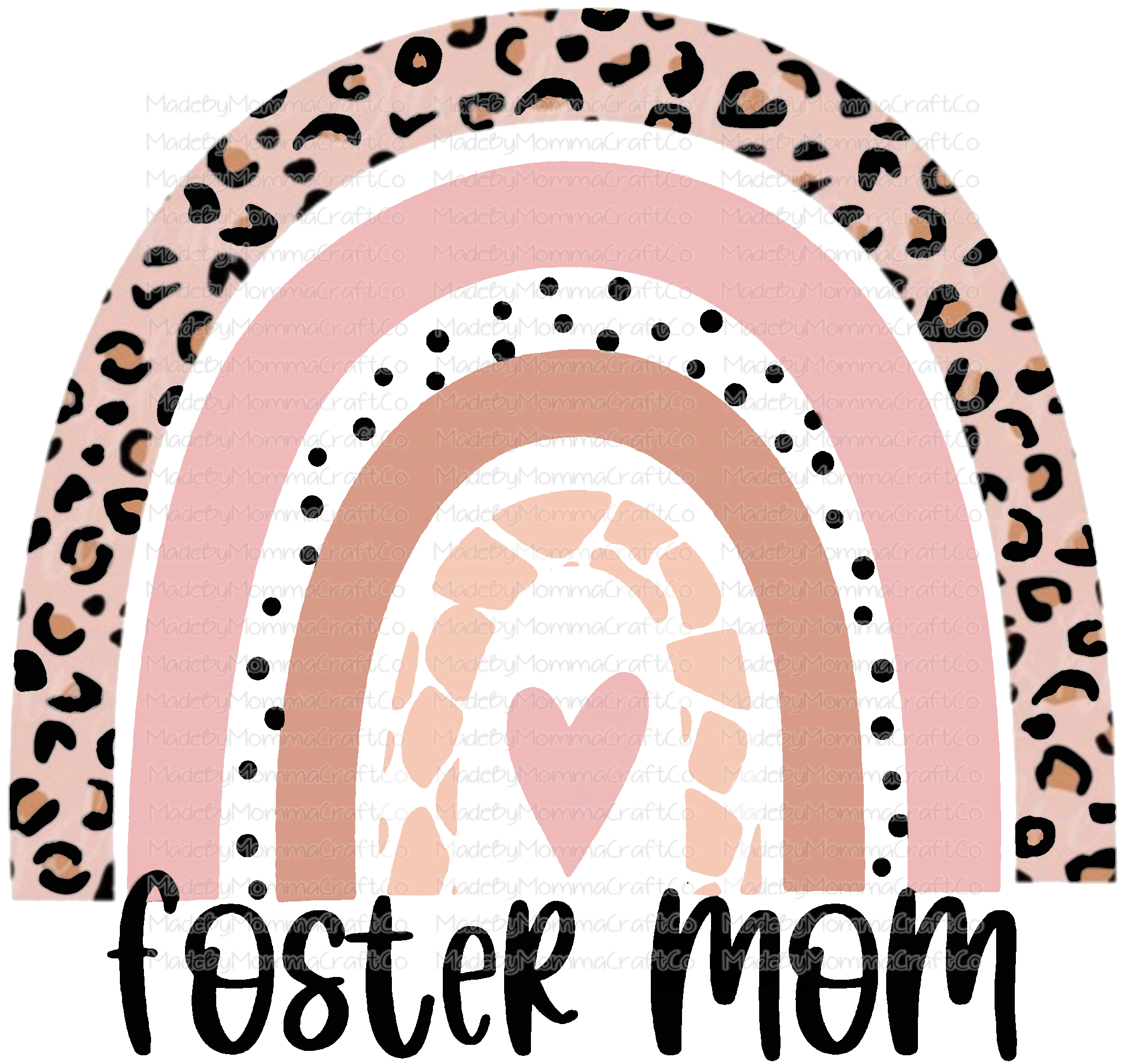 Foster Mom Leopard Rainbow - Cheat Clear Waterslide™ or White Cast Sticker