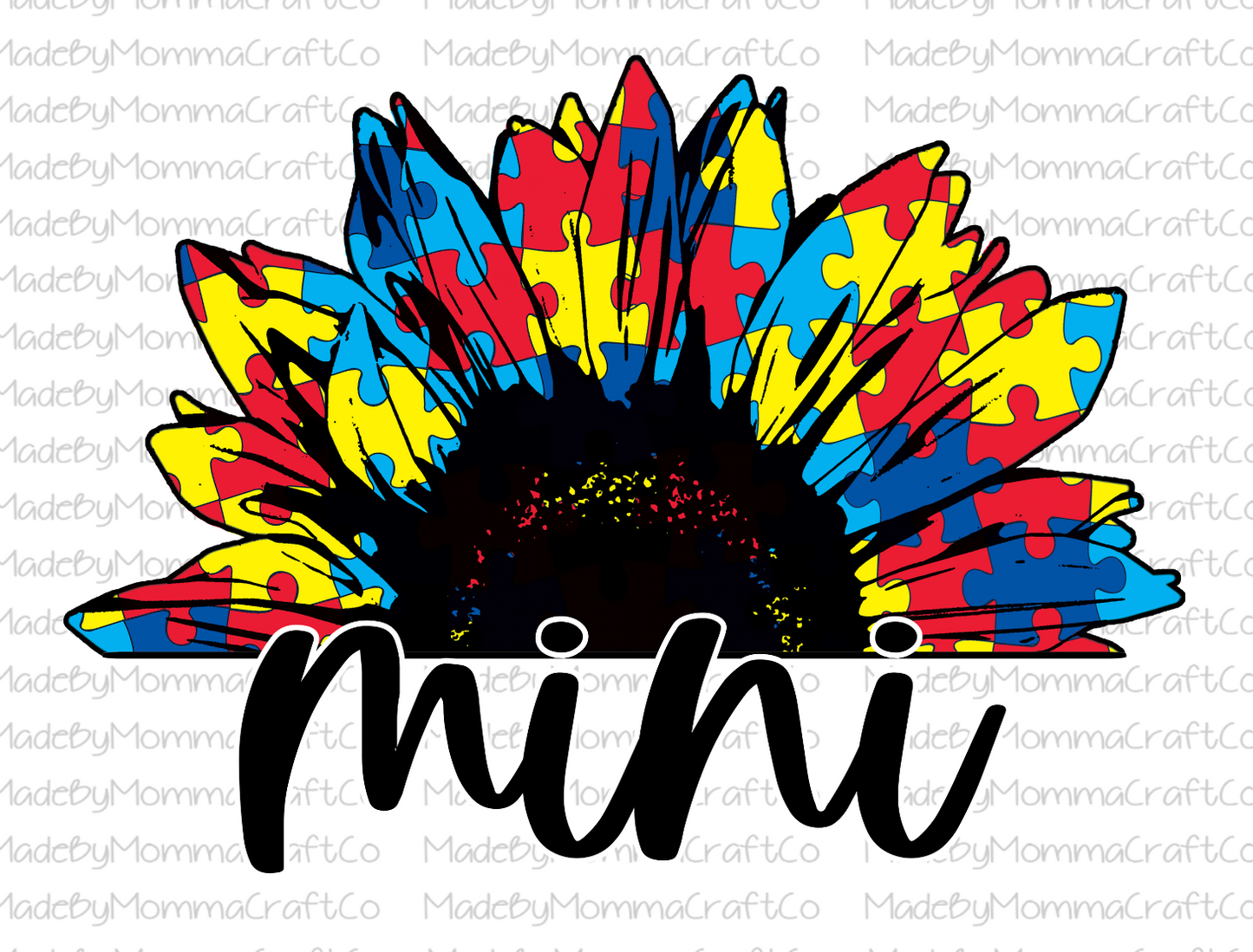 Mama Mini Set Autism Sunflower  - Cheat Clear Waterslide™ or White Cast Sticker