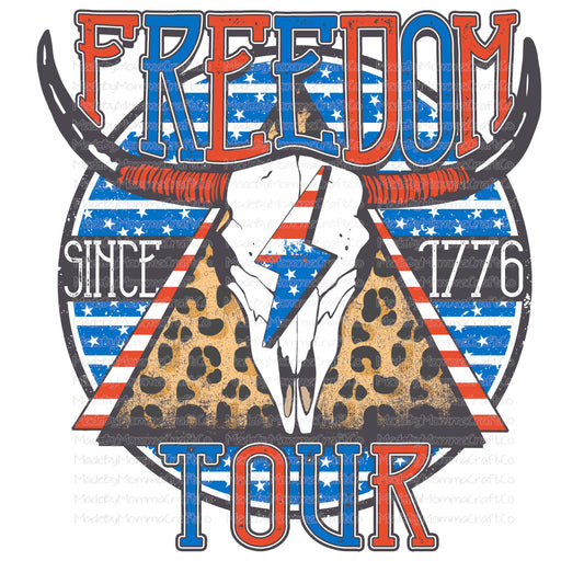 Freedom Tour Retro Longhorn July America - Cheat Clear Waterslide™ or White Cast Sticker