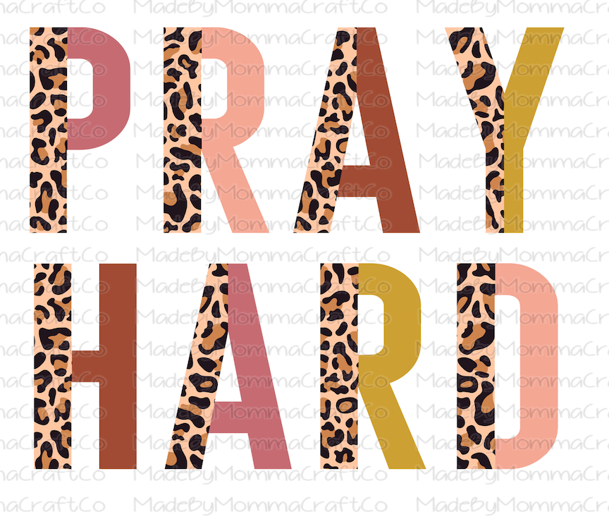 Pray Hard Half Leopard - Cheat Clear Waterslide™ or White Cast Sticker