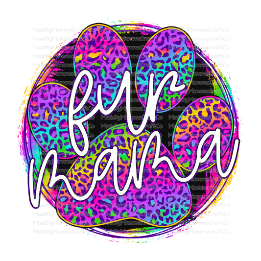 Fur Mama - Rainbow Leopard - Cheat Clear Waterslide™ or White Cast Sticker