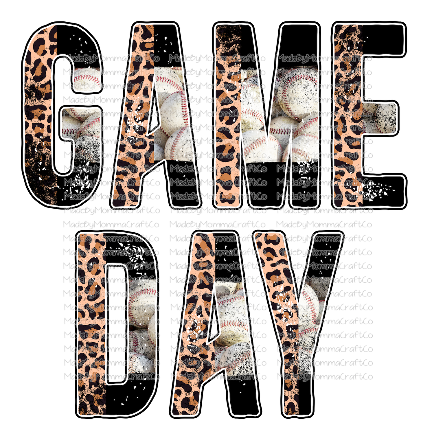 Game Day Grunge Baseball - Cheat Clear Waterslide™ or White Cast Sticker