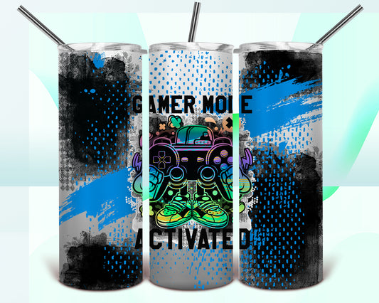 Gamer Mode Activated Sublimation Tumbler Wrap - Or Clear Waterslide Wrap