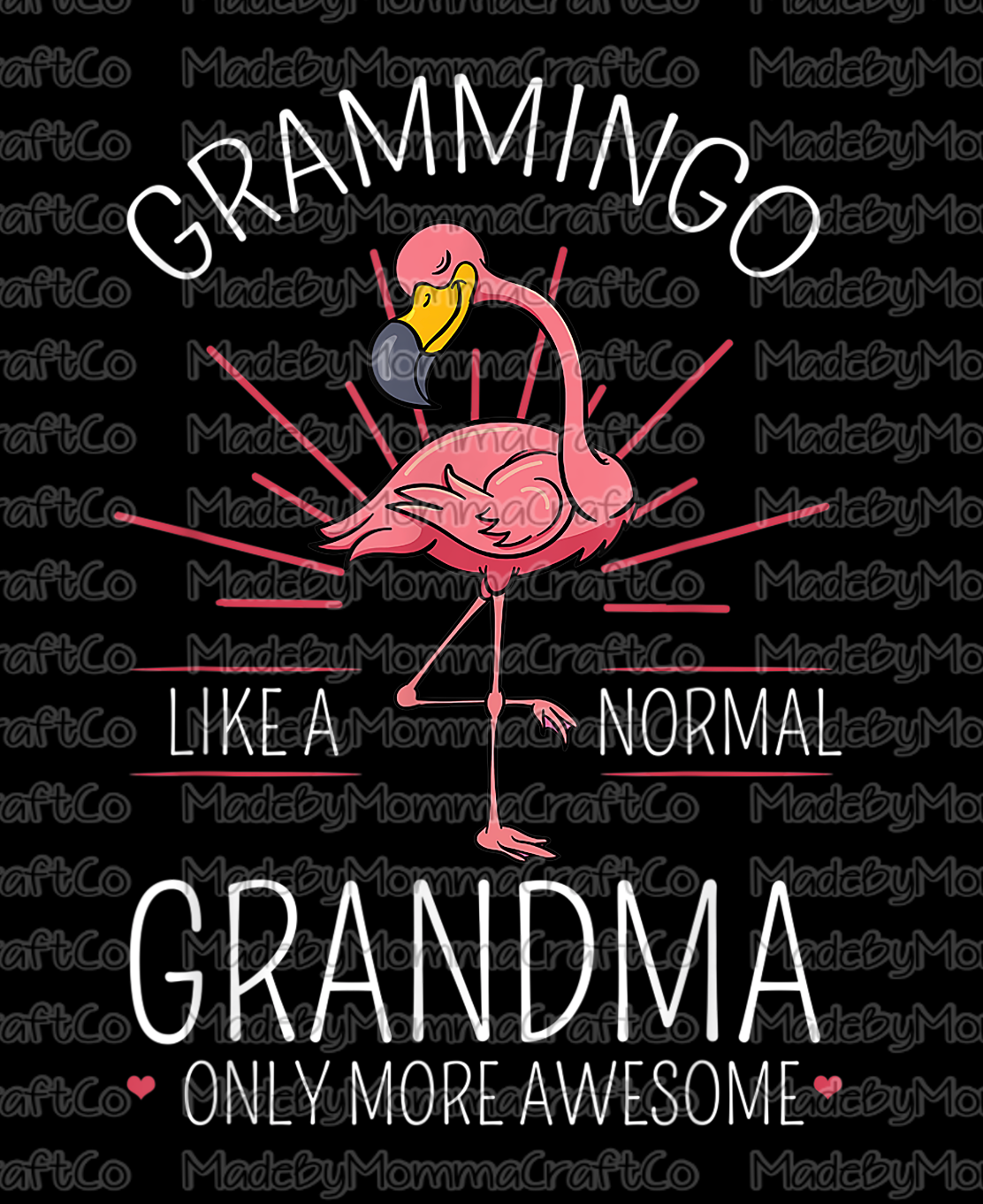 Grammingo - Grandma - Flamingo - Cheat Clear Waterslide™ or White Cast Sticker