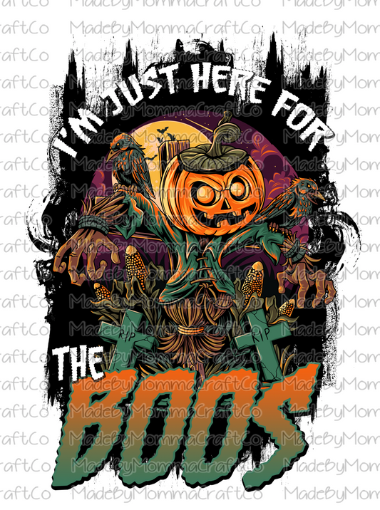 Just here for the Boos Halloween Pumpkin Cheat Clear Waterslide™ or White Cast Sticker