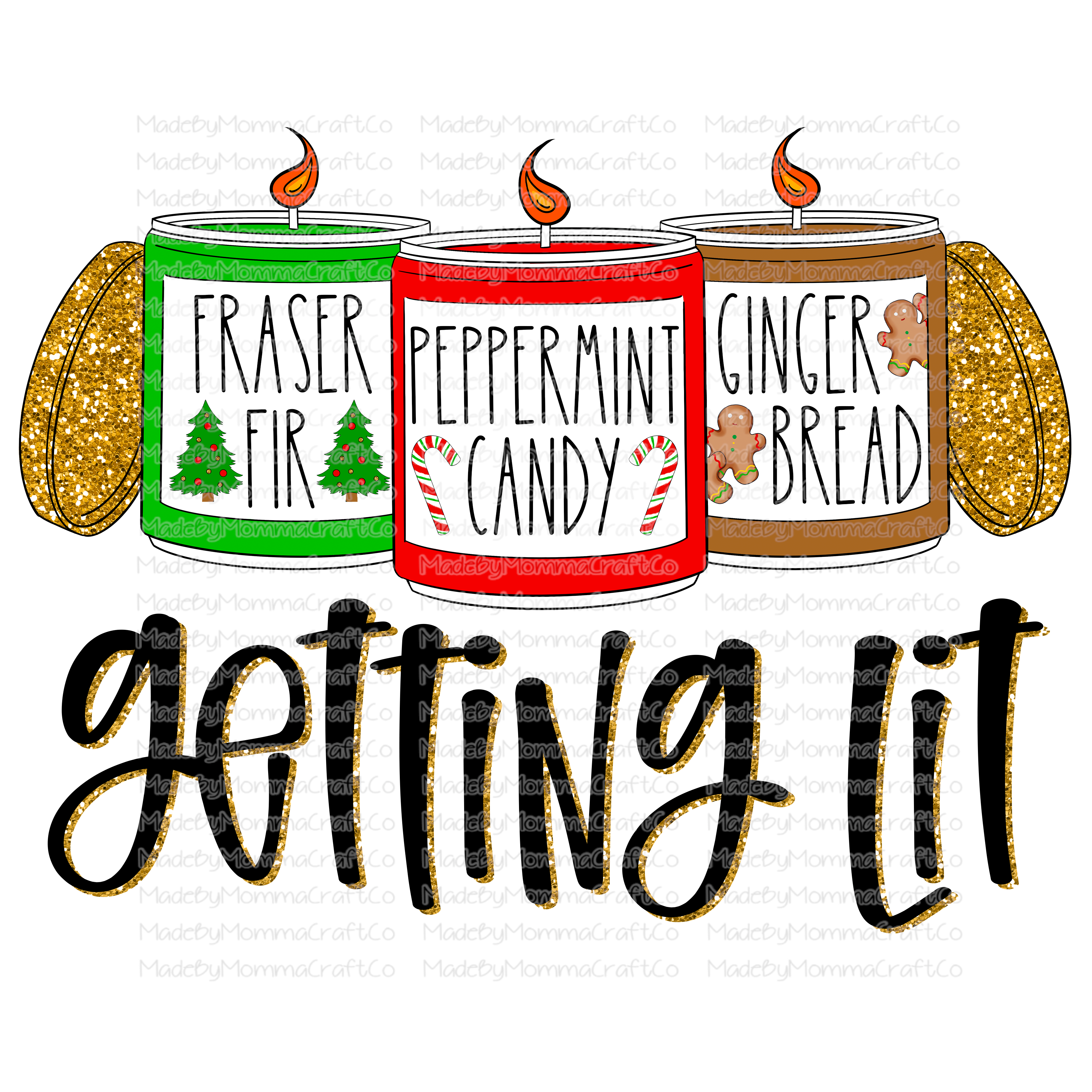Getting Lit Christmas Candles - Cheat Clear Waterslide™ or White Cast Sticker