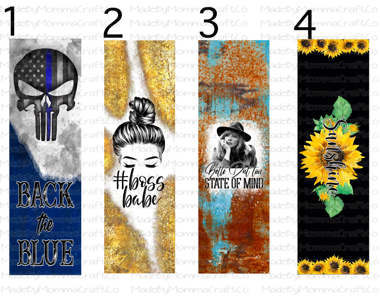 Back The Blue- Beth- Sunshine Sunflower- Boss Babe  Pen wraps - Printed Waterslide or Digital Download Bundle