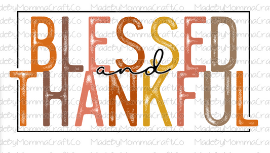 Blessed And Thankful Fall Thanksgiving Cheat Clear Waterslide™ or White Cast Sticker