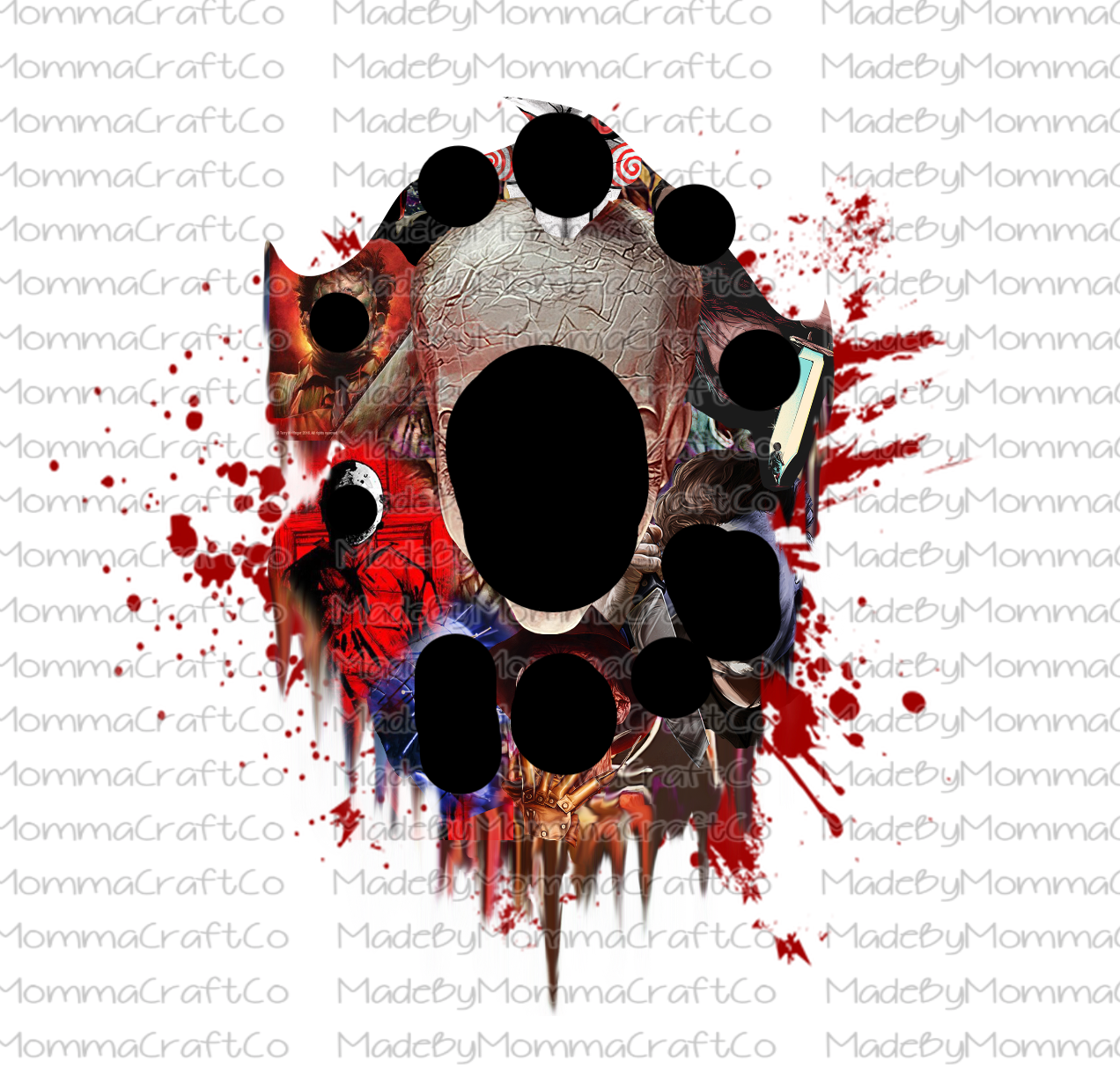 Clown and Friends Halloween Horror Cheat Clear Waterslide™ or White Cast Sticker
