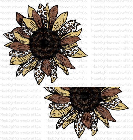 Leopard Sunflower / Half Sunflower - Cheat Clear Waterslide™ or White Cast Sticker