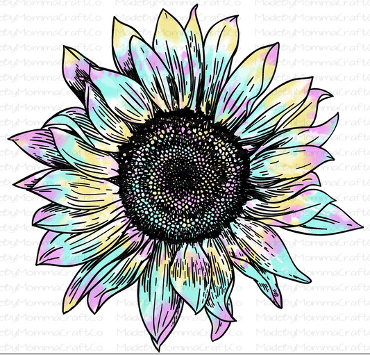 Rainbow Sunflower-Cheat Clear Waterslide™ or White Cast Sticker