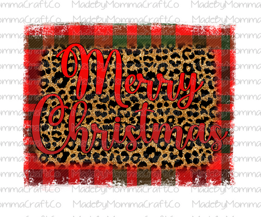 Merry Christmas - Plaid - Leopard - Cheat Clear Waterslide™ or White Cast Sticker