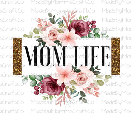 Mom Life Floral Cheat Clear Waterslide™ or White Cast Sticker