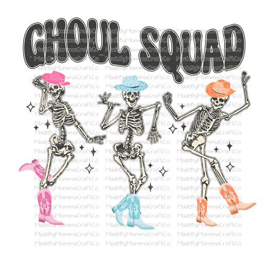 Ghoul Squad Dancing Skeletons Halloween -Cheat Clear Waterslide™ or White Cast Sticker