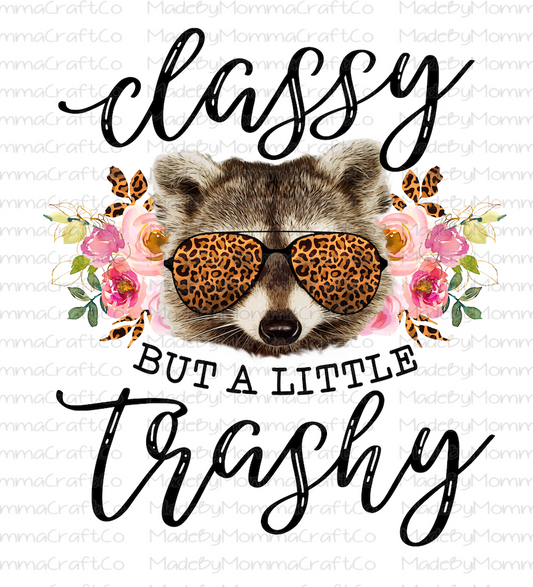 Classy But A Little Trashy Floral Leopard Raccoon - Cheat Clear Waterslide™ or White Cast Sticker