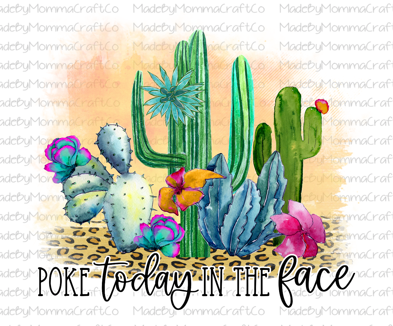 Poke Today in the Face Cactus -Cheat Clear Waterslide™ or White Cast Sticker