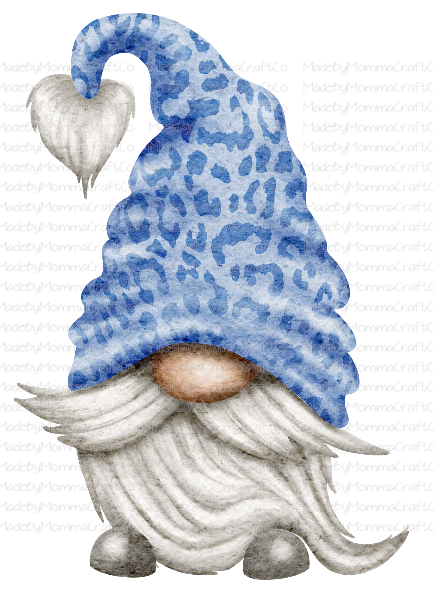 Gnome Leopard Blue - Cheat Clear Waterslide™ or White Cast Sticker