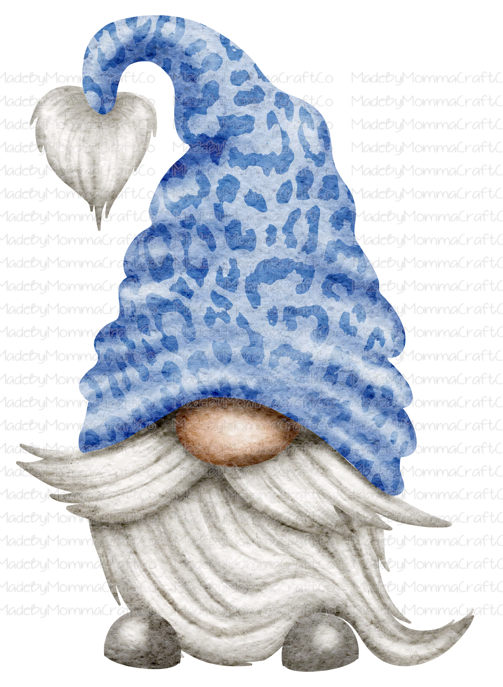 Gnome Leopard Blue - Cheat Clear Waterslide™ or White Cast Sticker