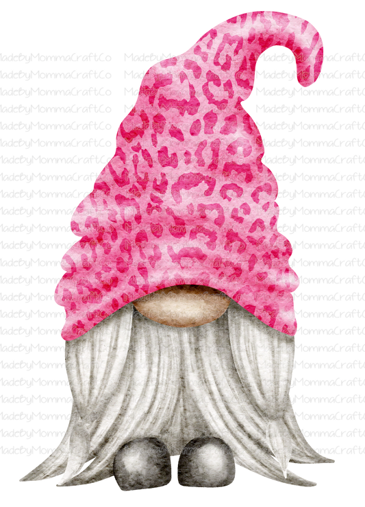 Gnome Leopard Pink - Cheat Clear Waterslide™ or White Cast Sticker