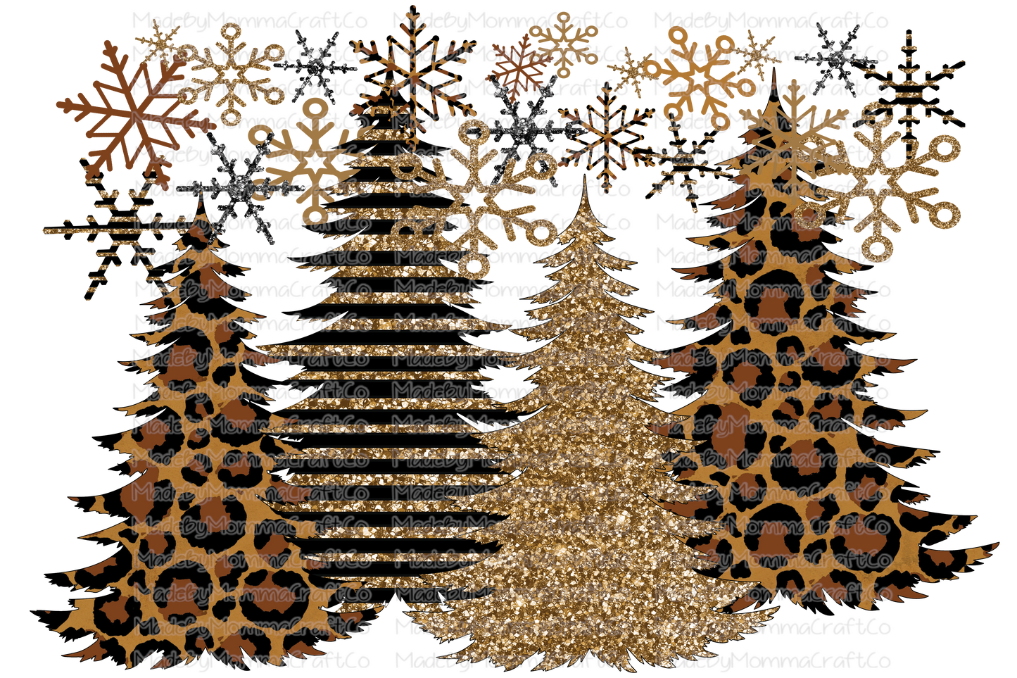 Leopard Christmas Trees -Cheat Clear Waterslide™ or White Cast Sticker