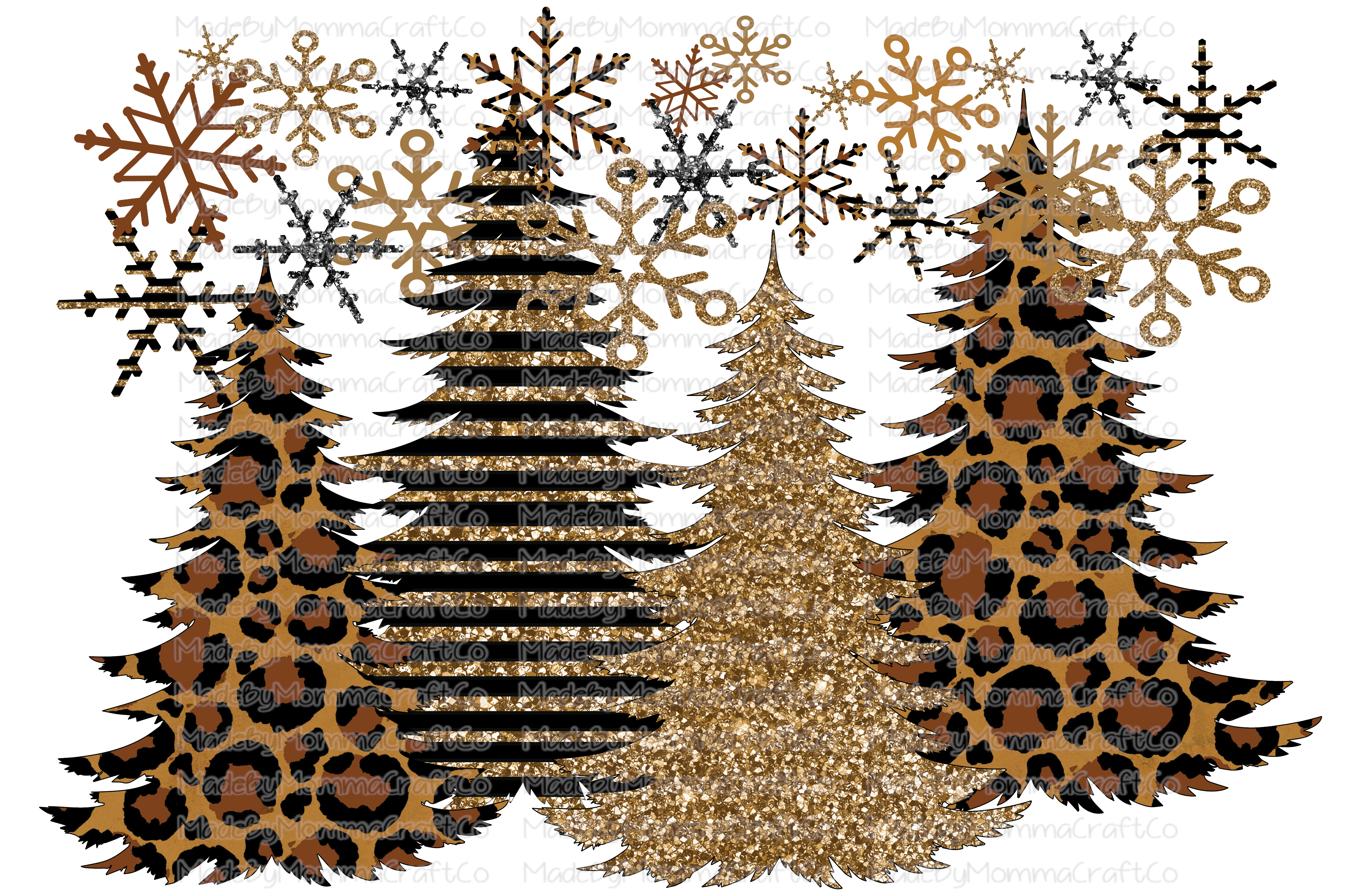 Leopard Christmas Trees -Cheat Clear Waterslide™ or White Cast Sticker