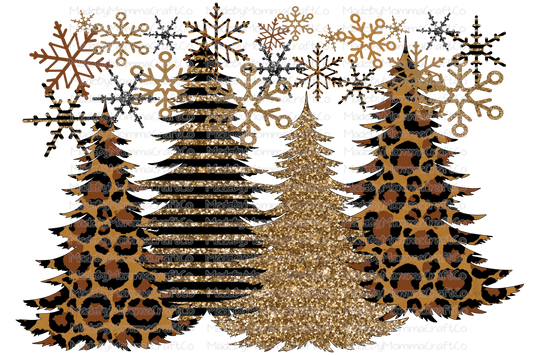 Leopard Christmas Trees -Cheat Clear Waterslide™ or White Cast Sticker