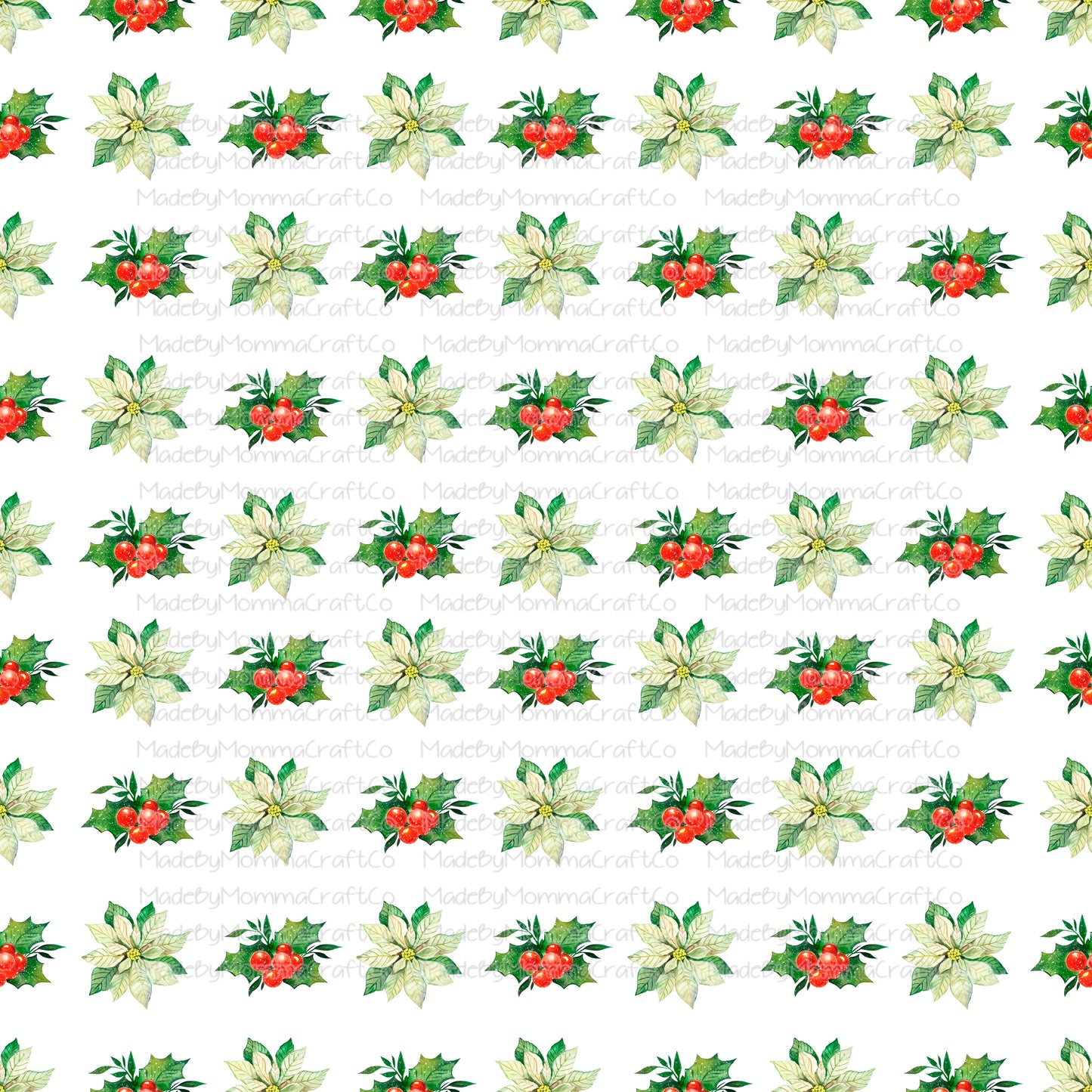 Green Poinsettia Christmas Cheat Clear Waterslide ™ or Sticker Themed Sheet  Elements Sheet