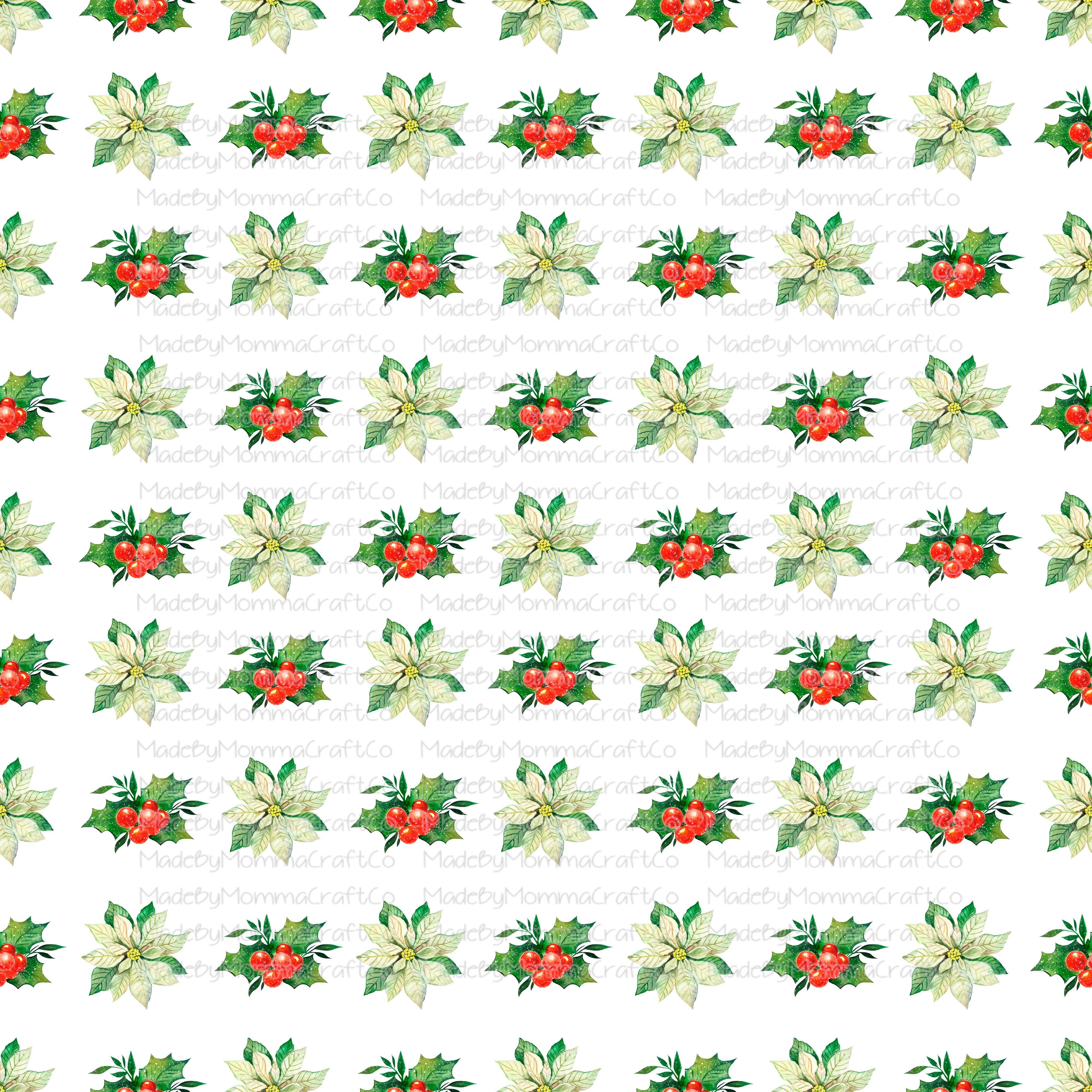Green Poinsettia Christmas Cheat Clear Waterslide ™ or Sticker Themed Sheet  Elements Sheet