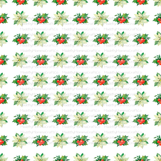 Green Poinsettia Christmas Cheat Clear Waterslide ™ or Sticker Themed Sheet  Elements Sheet