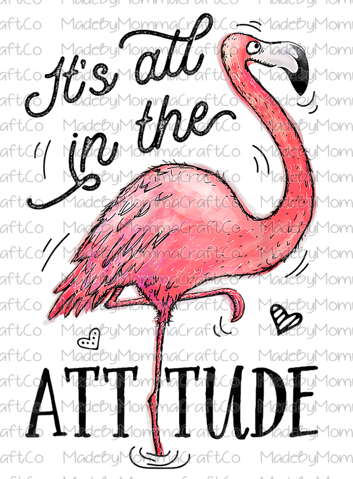 It's All In The Attitude Flamingo - Cheat Clear Waterslide™ or White Cast Sticker