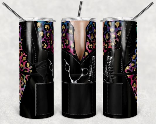 Hair Stylist Cosmetology Tumbler Wrap - Sublimation Or Clear Waterslide Wrap