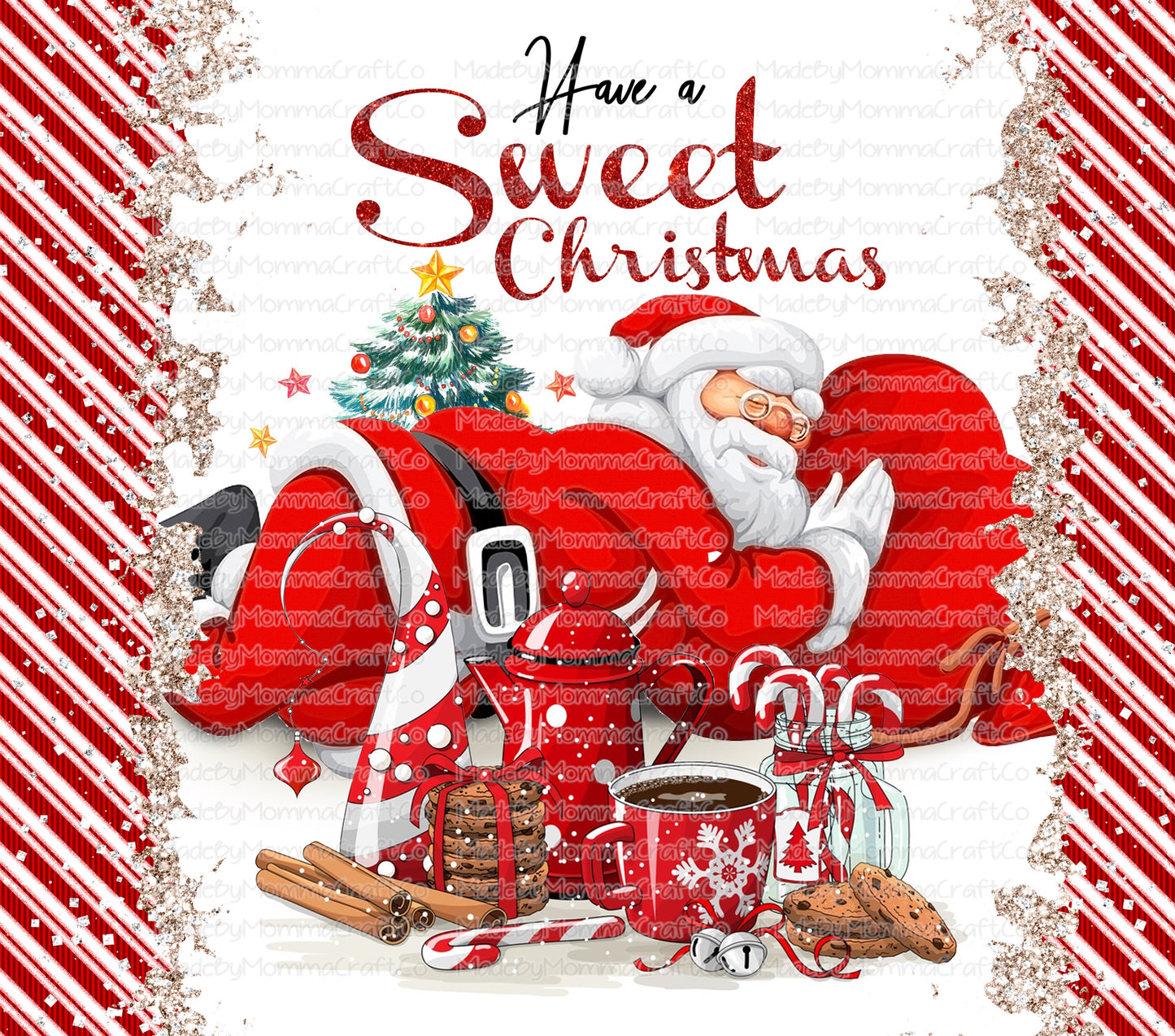 Have a Sweet Christmas Tumbler Wrap - Sublimation Vinyl Or Waterslide Wrap