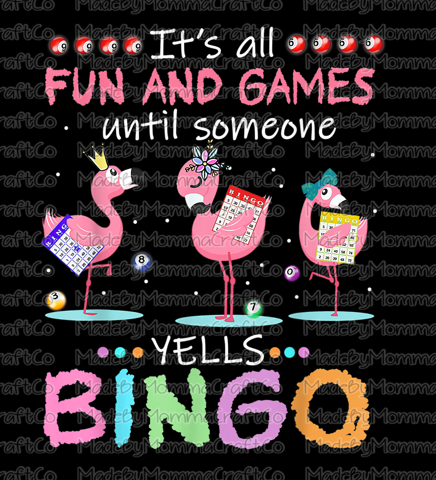 It&#39;s All Fun And Games Until Someone Yells Bingo - Flamingo - Cheat Clear Waterslide™ or White Cast Sticker
